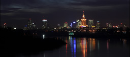Panorámica nocturna de Varsovia